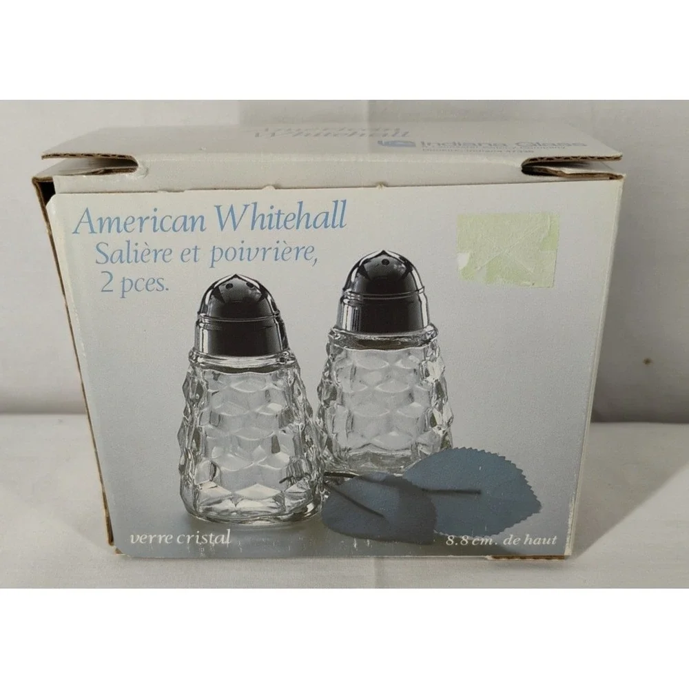 NEW Vintage American Whitehall Crystal Indiana Glass USA Salt & Pepper Shakers‎